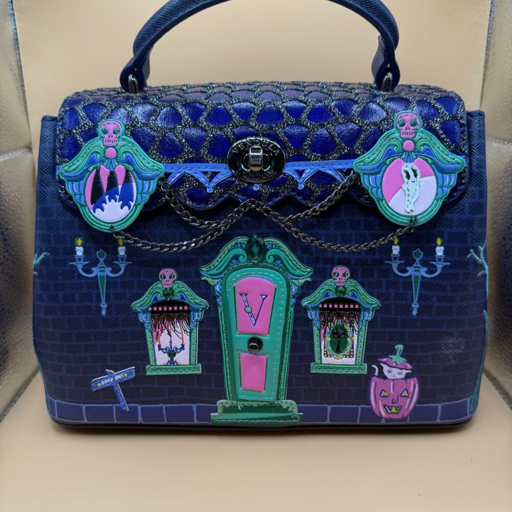 🦇 Vendula London “Cat Dracula’s Haunted House” Mini Grace Bag